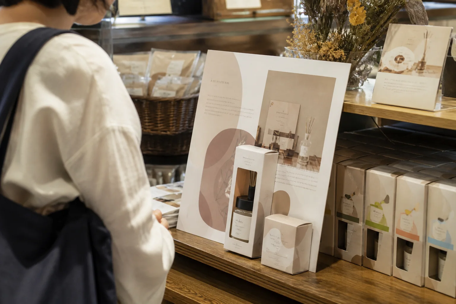 制作したPOPが店頭で使われている制作イメージ